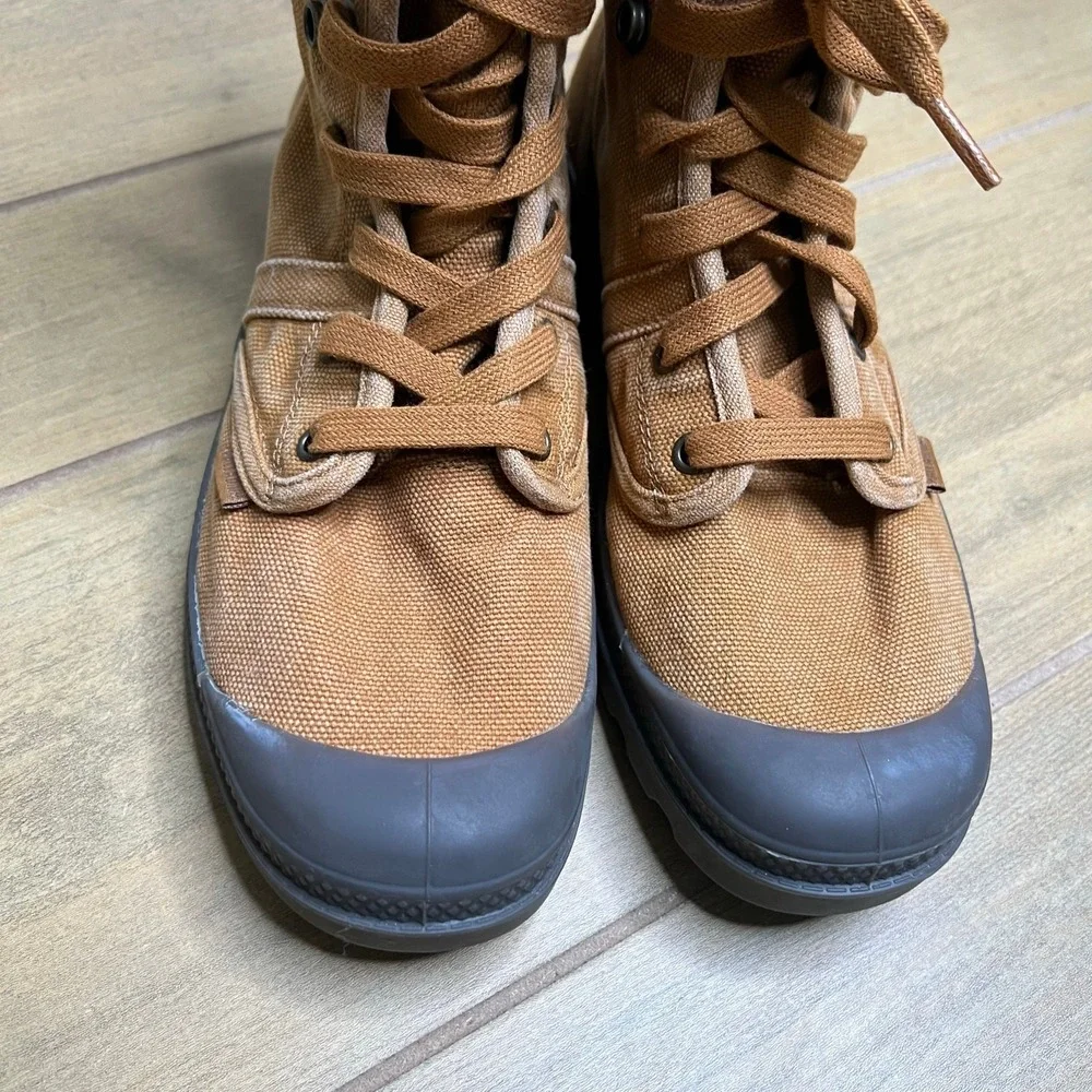 Palladium‎ Pampa Hi Boots Mens 7.5 Brown 02478-251-M Canvas Lug Sole Combat